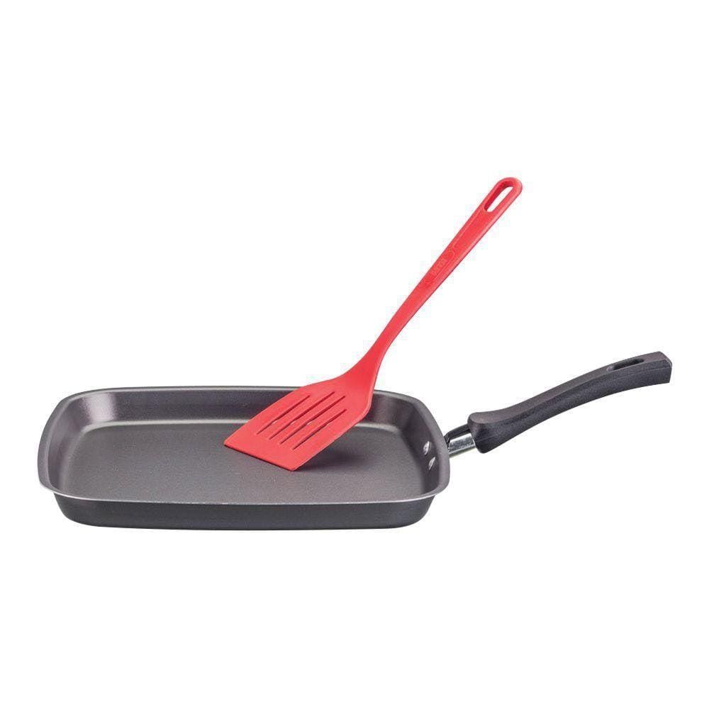 Bistequeira Lisa Aad Com Espatula Vermelho 24,5Cm