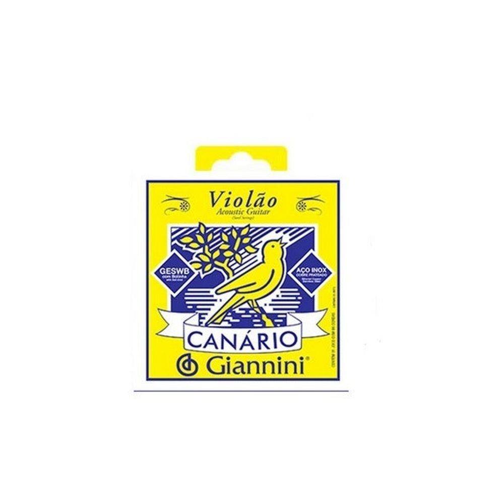 Encordoamento Corda Canario Giannini Violão Aço 011 Geswb
