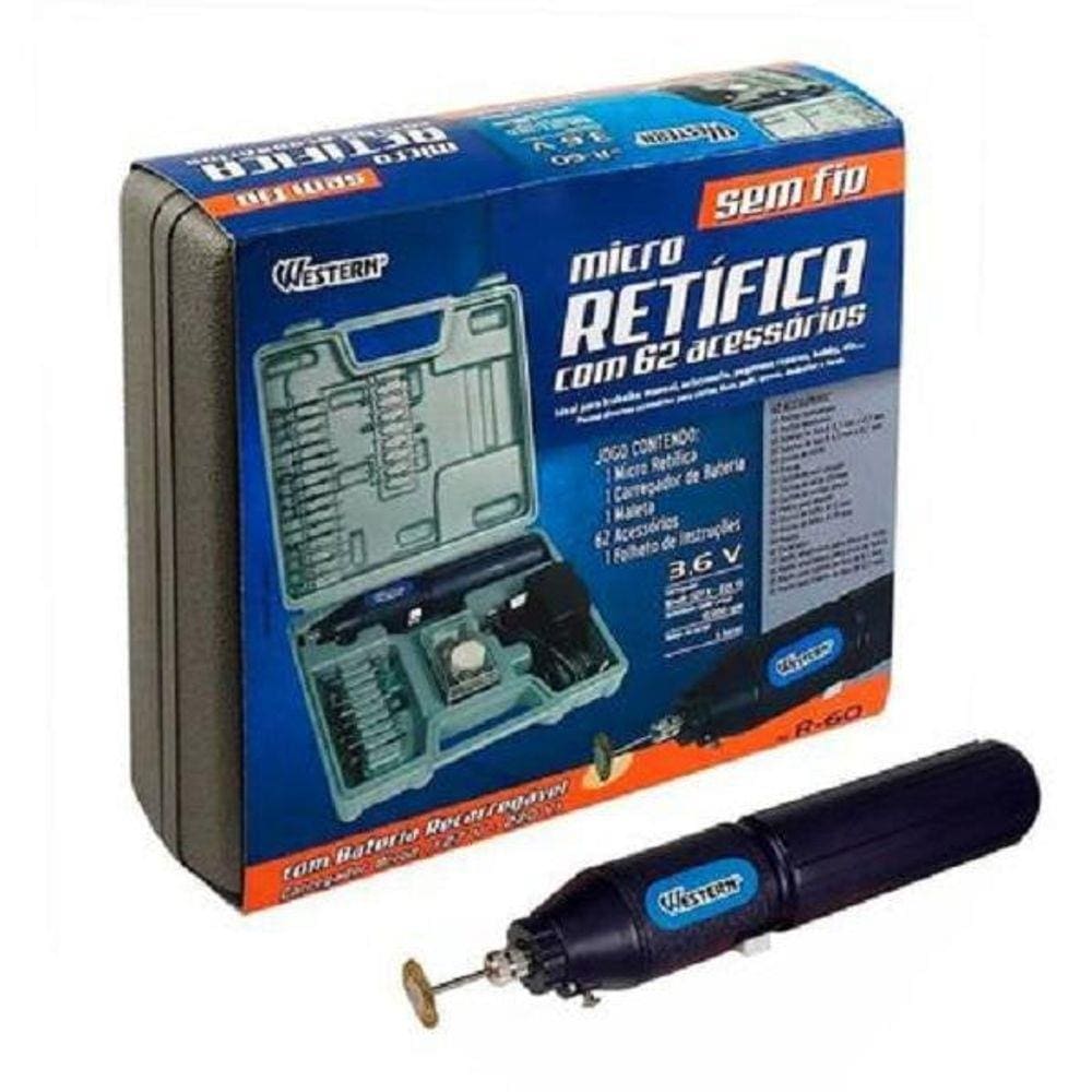Micro Mini Retifica Lixadeira Maleta 62 Peças