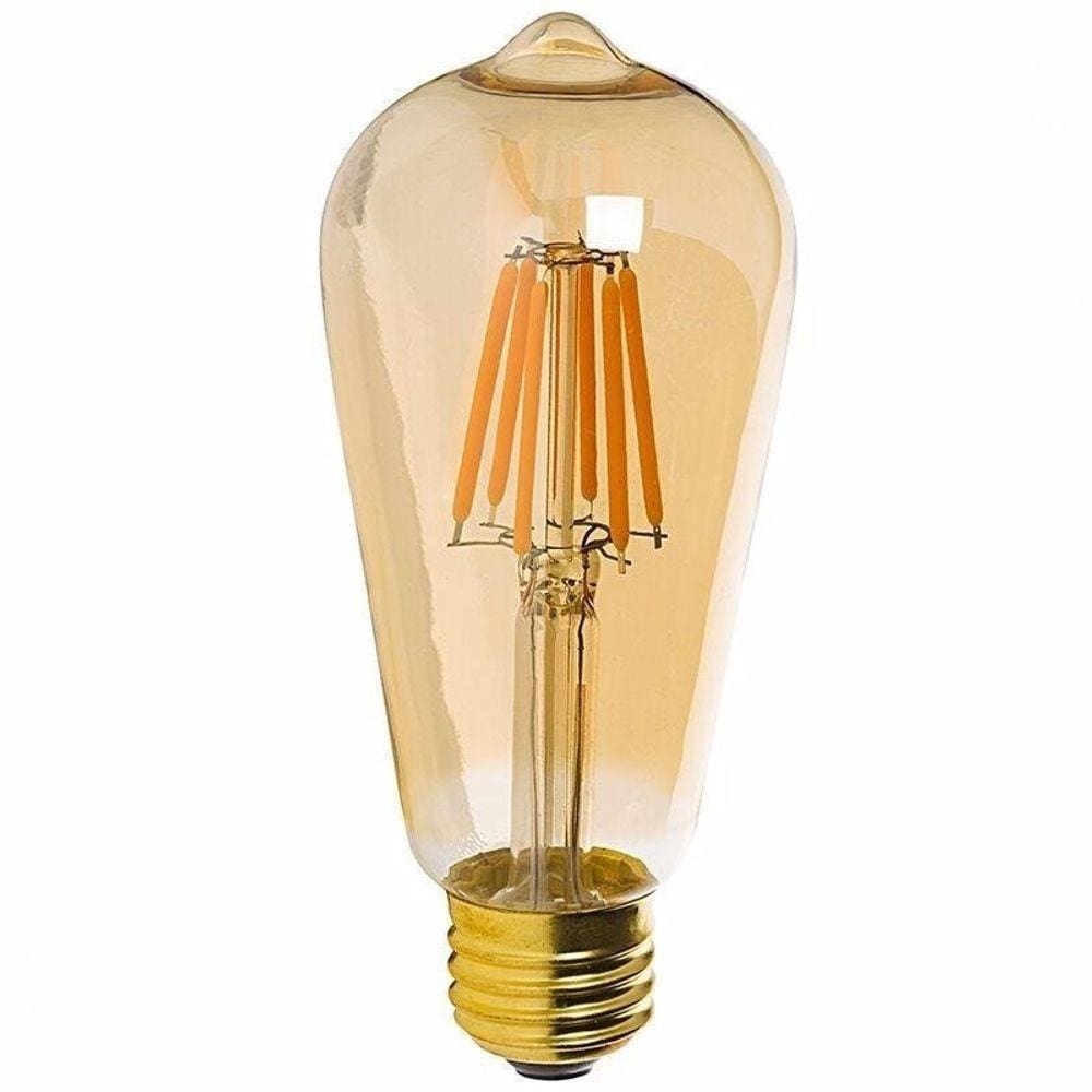 Lâmpada Led Filamento 4w St64 Vintage Retrô Luz Ambar Bivolt