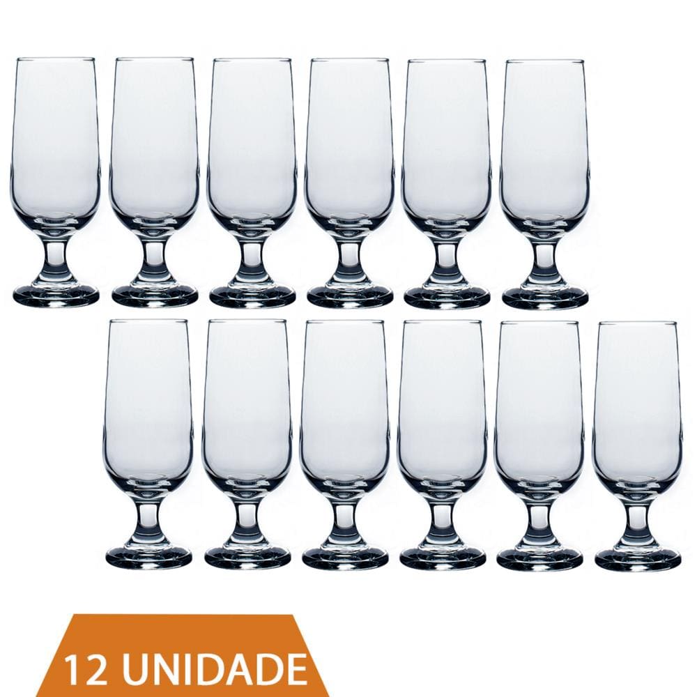 Jogo 10 Copos Taça de Vidro Chopp Hannover 300ml Casa Linda