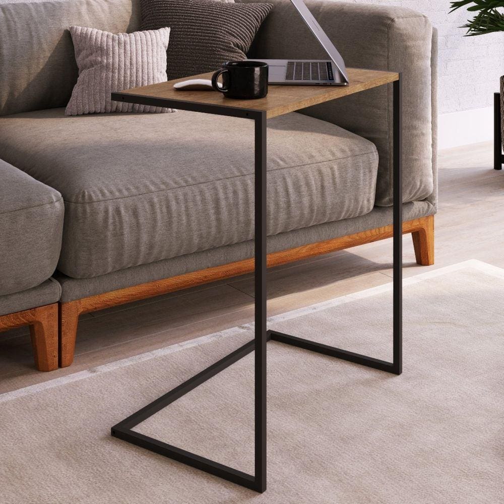 Mesa Lateral de Apoio Industrial Artesano Vermont/Preto