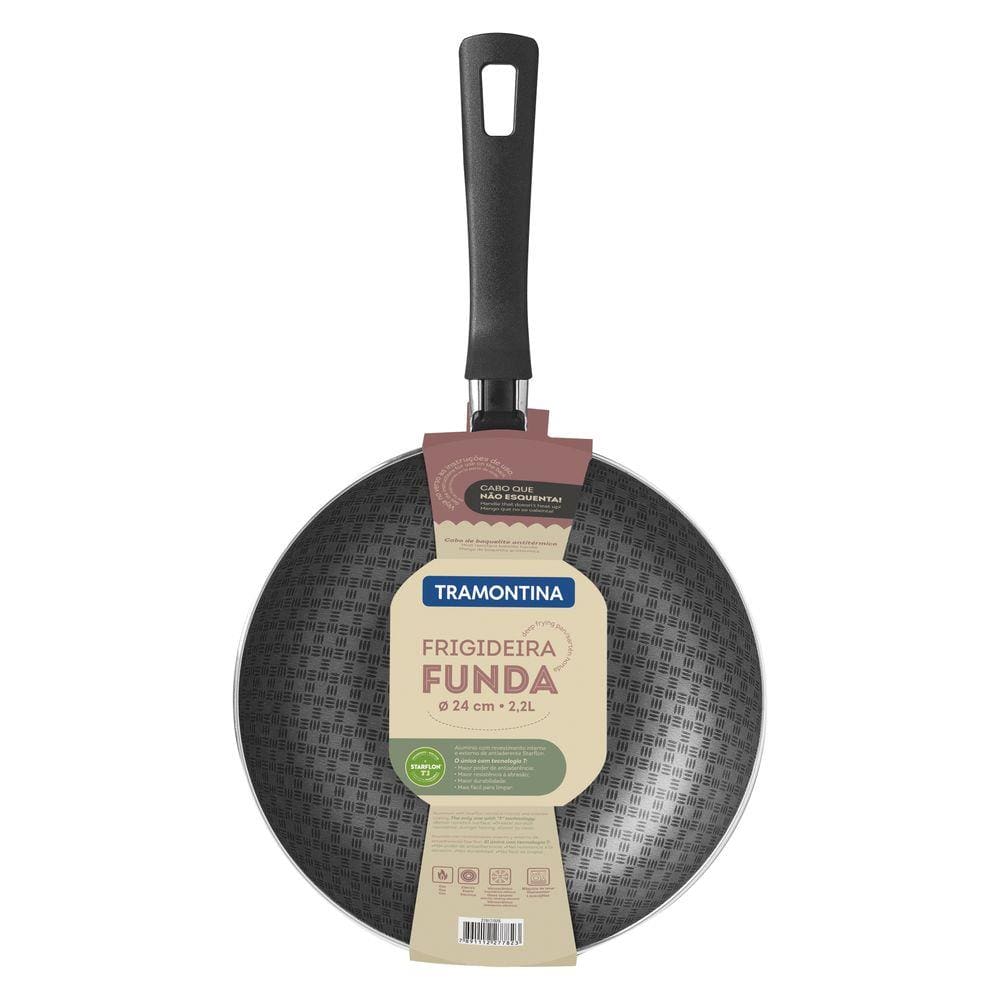 Frigideira Funda Tramontina Loreto Em Aluminio Com Revestimento Interno Antiaderente Starflon T1 Grafite 24 Cm 2,2 L 27817027