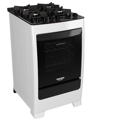 imagem-Fogão A Gás 4 Bocas Dako Supreme Glass Branco Automático Bivolt