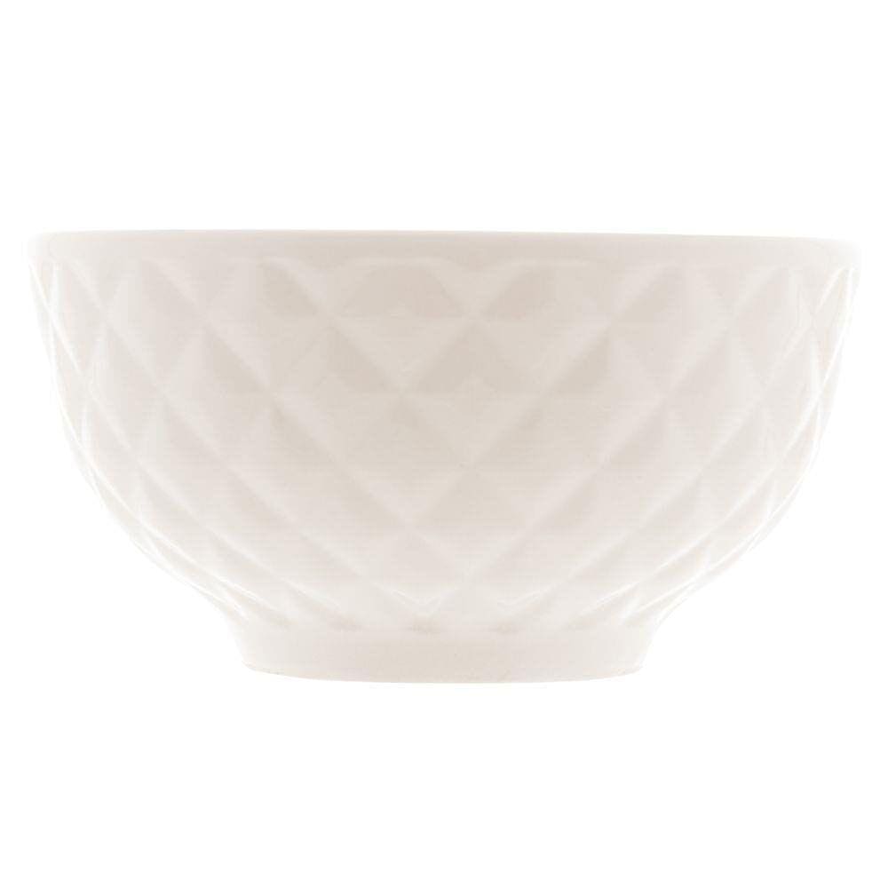 Tigela Bowl Porcelana Diamond Branco 300ml Unidade - Lyor