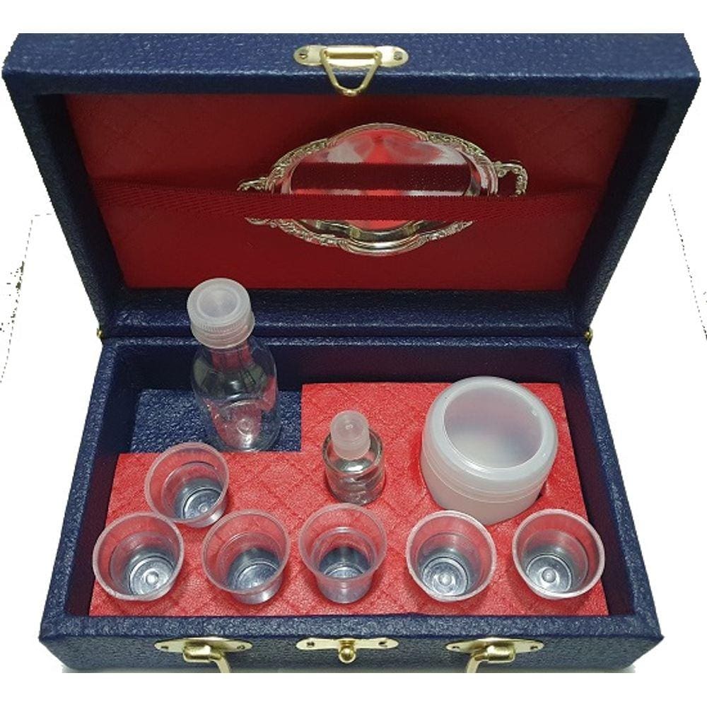 Estojo Santa Ceia Maleta Para Servir Em Casa azul Marinho