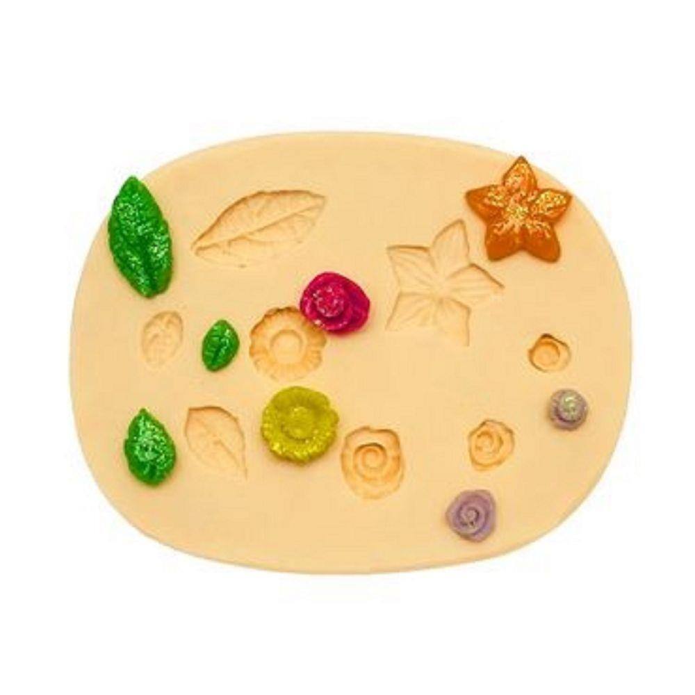 Molde De Silicone Jardim, Flores, Resina, Confeitaria, Biscuit Molds Planet