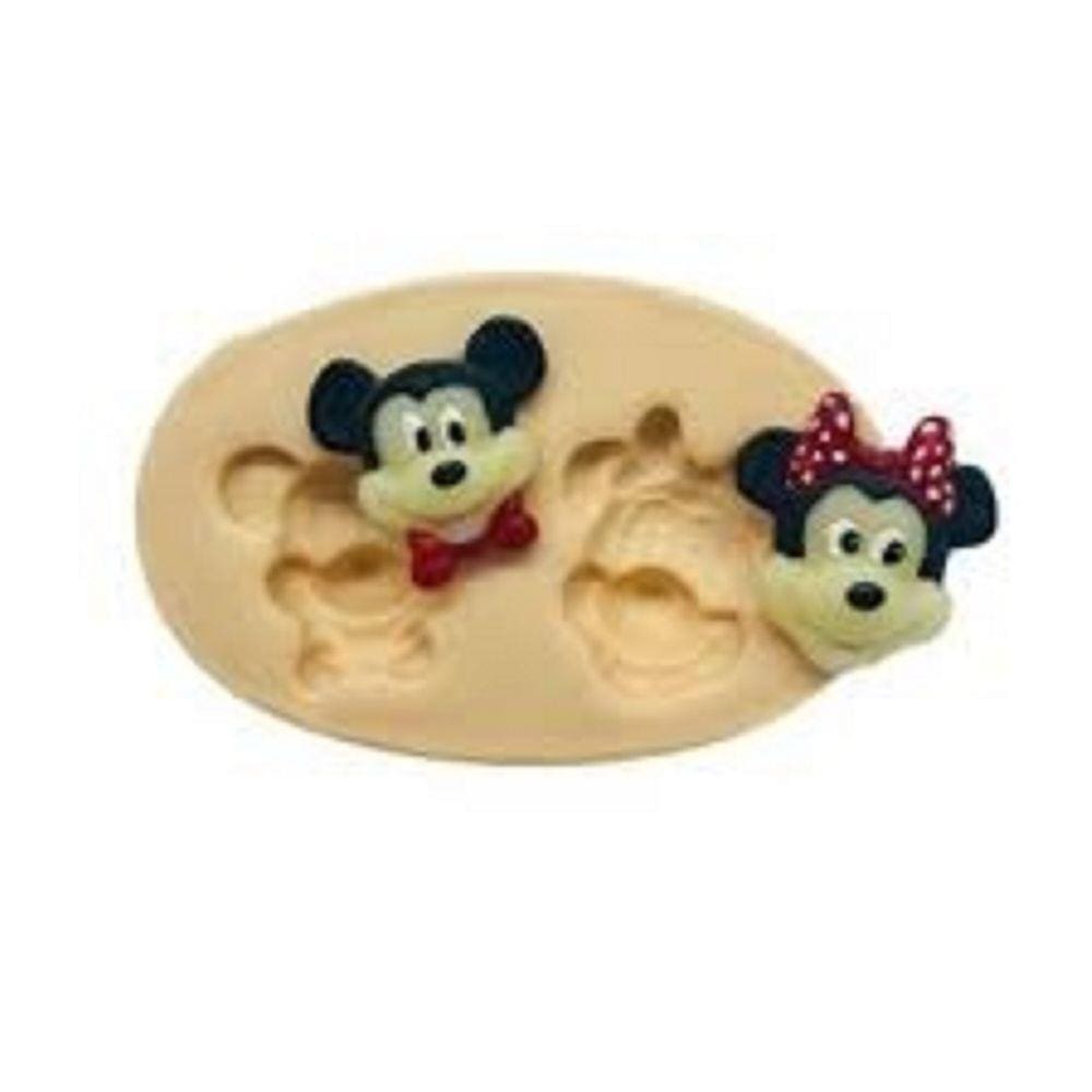 Molde De Silicone Rosto Mickey E Minnie, Resina, Confeitaria, Biscuit Molds Planet
