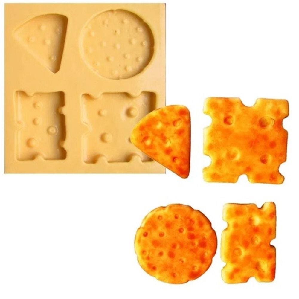 Molde De Silicone Queijo, Salgadinho, Resina, Confeitaria, Biscuit Molds Planet