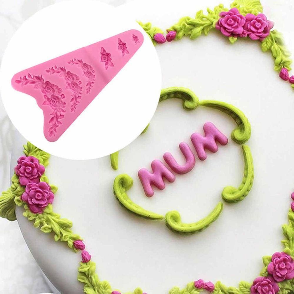 Molde De Silicone Barrado De Flores