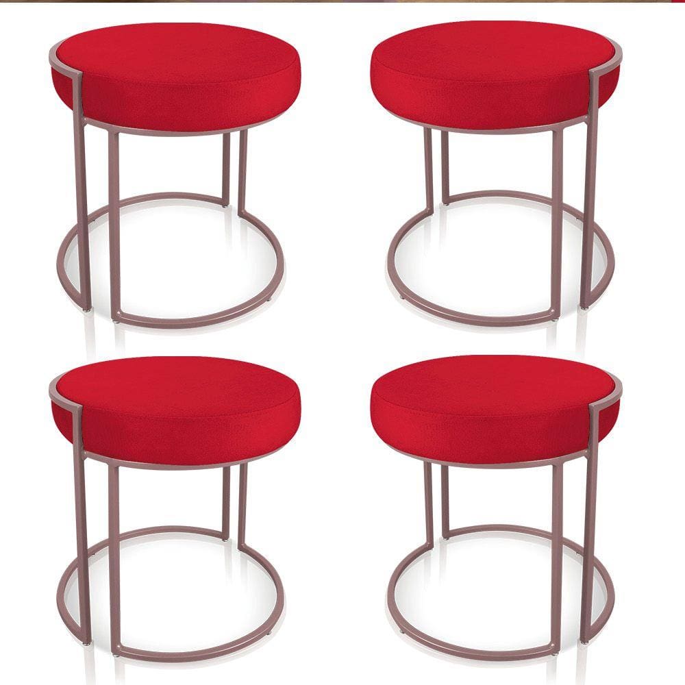 Kit 04 Puffs Love Suede Base Industrial Rose - D`Rossi