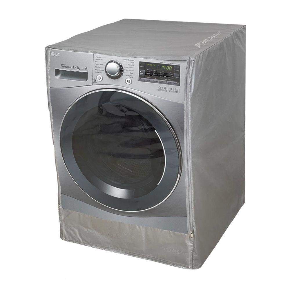 Capa Lava e Seca LG 11kg Smart Care Prime Abertura Frontal Transparente Ziper Cinza