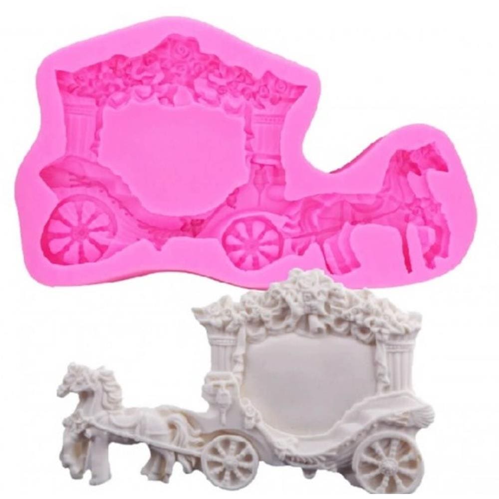 Molde De Silicone Carruagem, Princesas, Cavalo