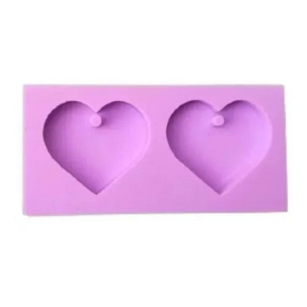 Molde De Silicone Coração, Pingente, Chaveiro, Brinco, Resina, Confeitaria, Biscuit Molds Planet