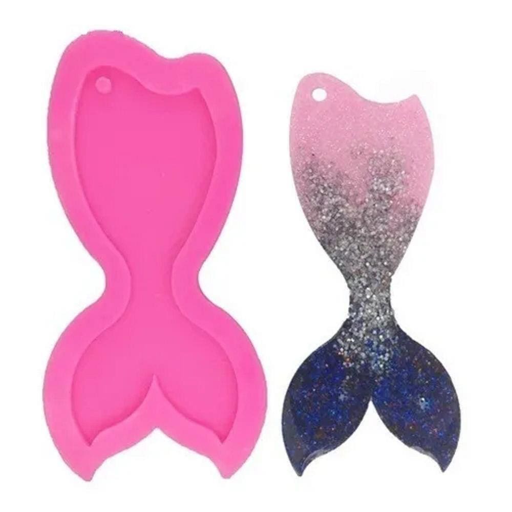 Molde De Silicone Cauda De Sereia, Pingente, Chaveiro, Brinco, Resina, Confeitaria, Biscuit Molds Planet