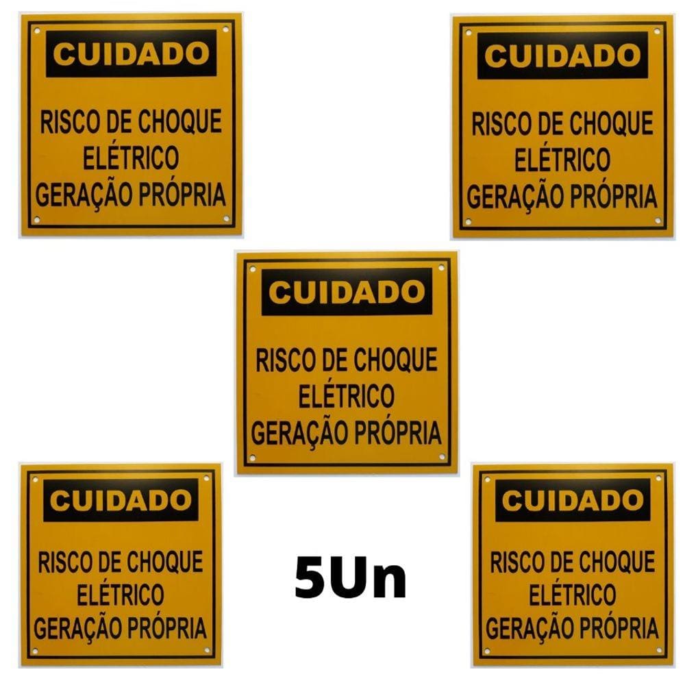 Placa Cuidado - Geração Própria  - Padrão CPFL Tam 13x13 c/ 5un