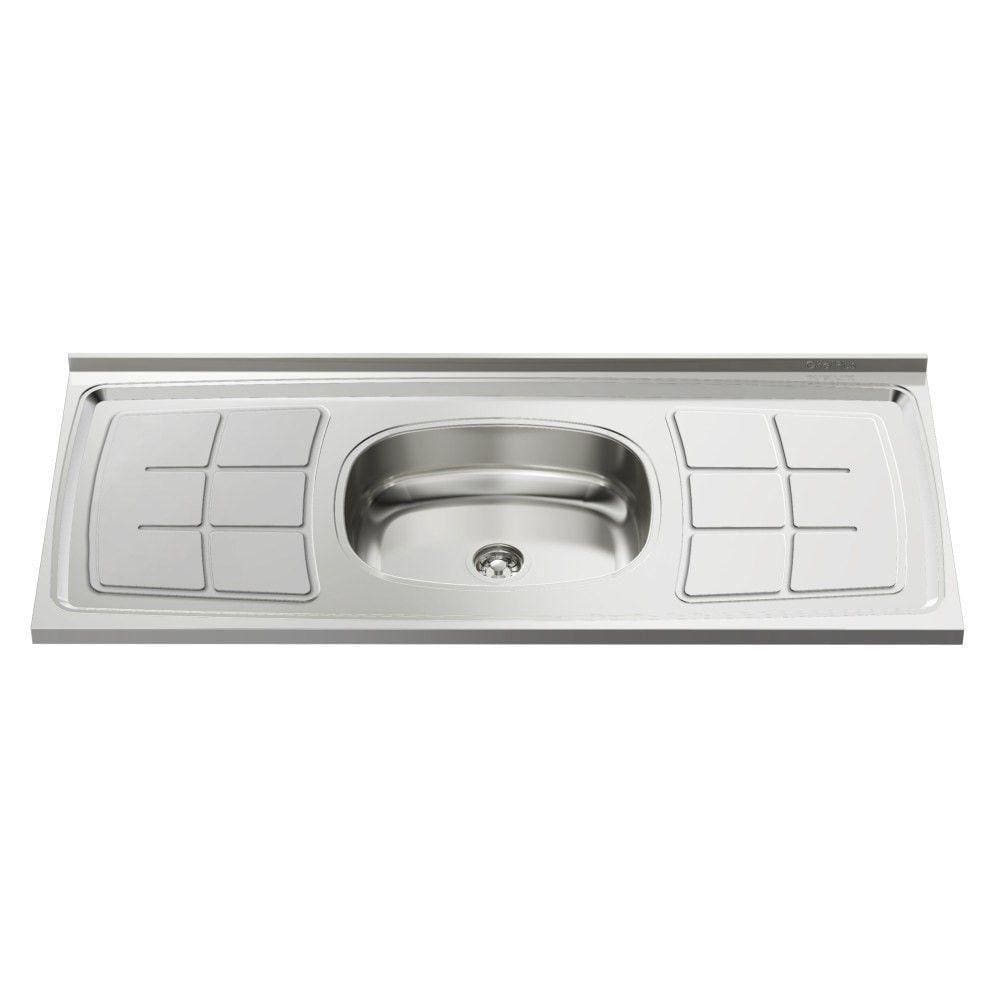 Pia de Cozinha com Cuba e Válvula Bali 120cm Inox Ghel Plus