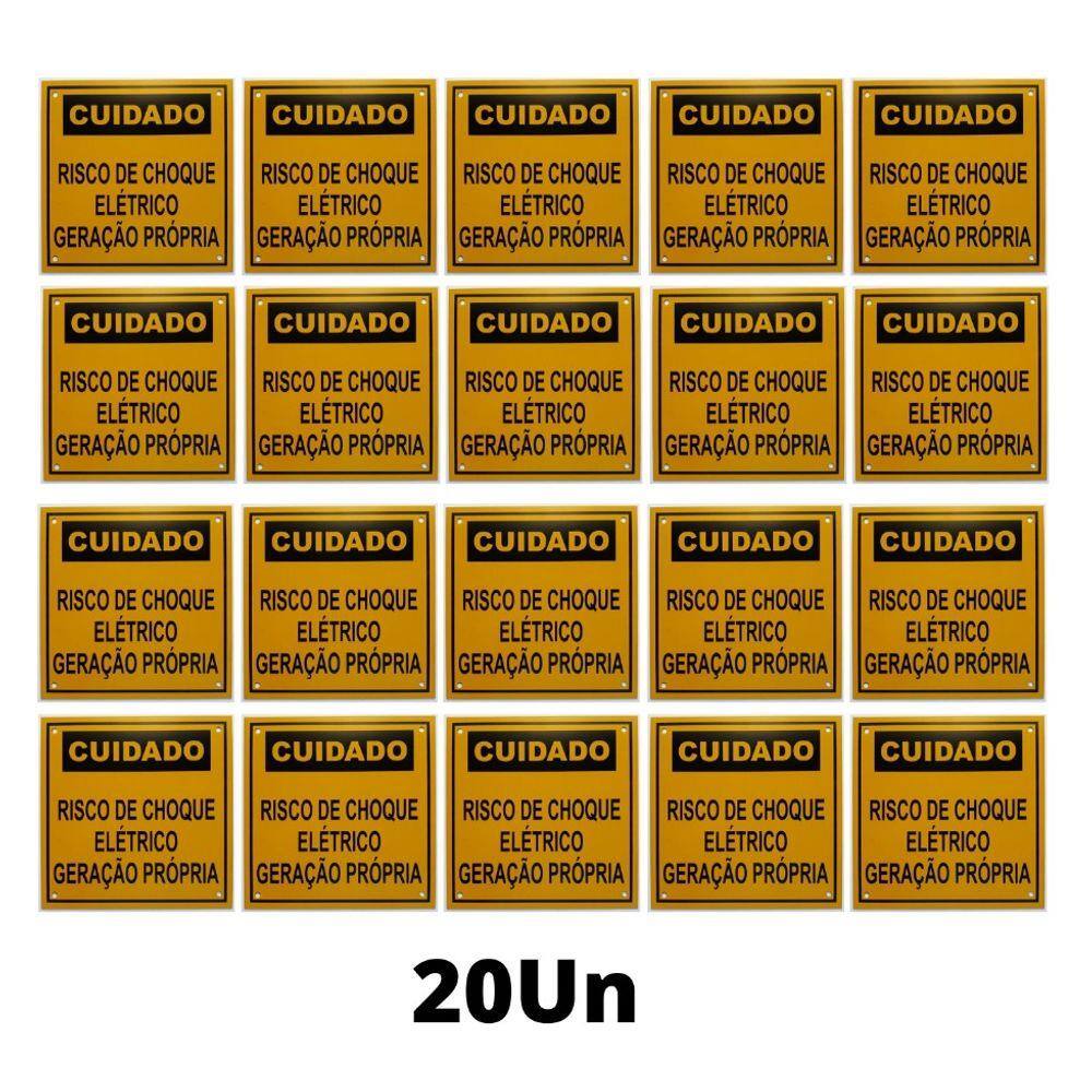 Placa Cuidado - Geração Própria  - Padrão CPFL Tam 13x13 c/ 20un