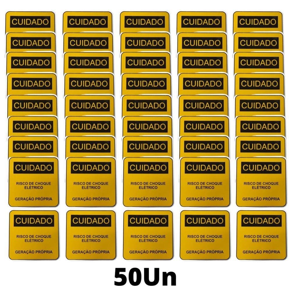 Placa Cuidado - Geração Própria  - Padrão CPFL Tam 13x13 CA 50un