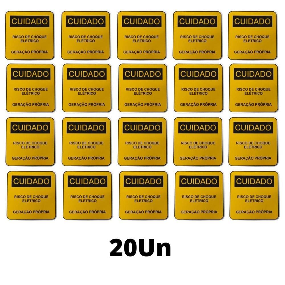 Placa Cuidado - Geração Própria  - Padrão CPFL Tam 13x13 CA 20un