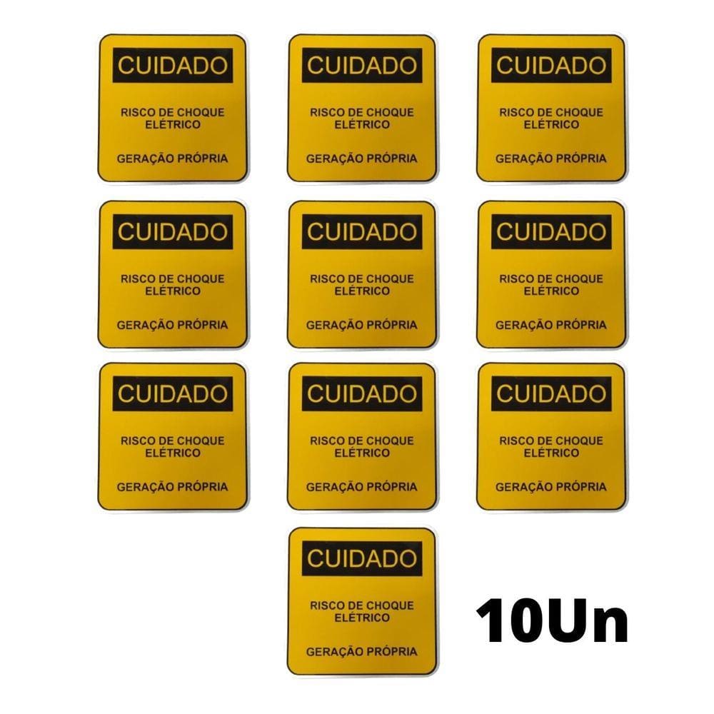 Placa Cuidado - Geração Própria  - Padrão CPFL Tam 13x13 CA 10un