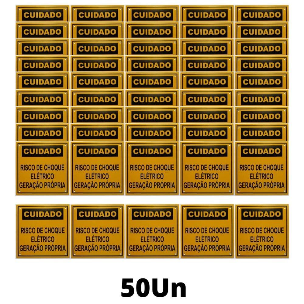 Placa Cuidado - Geração Própria  - Padrão CPFL Tam 13x13 c/ 50un