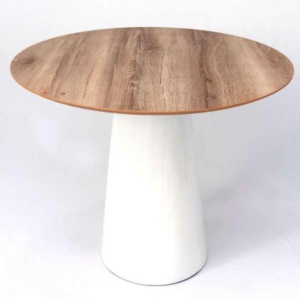 Mesa De Jantar Cone 80 Cm Mezzo Castani Cor Branco