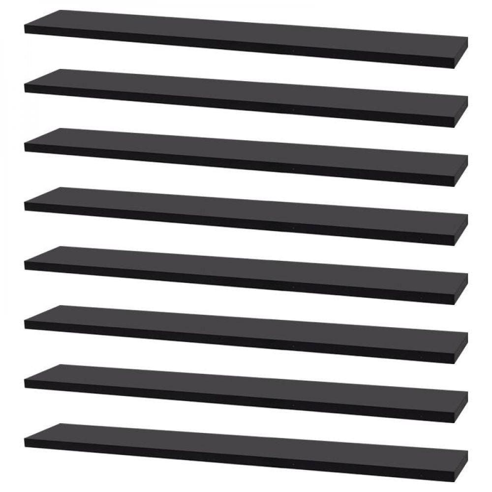 Kit 8 Prateleiras 60 X 15cm Preta Suporte Invisível