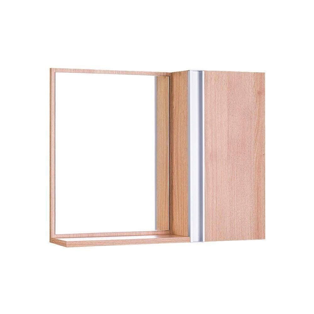 Espelho para Banheiro com Armário Carvalho Barra Vertical