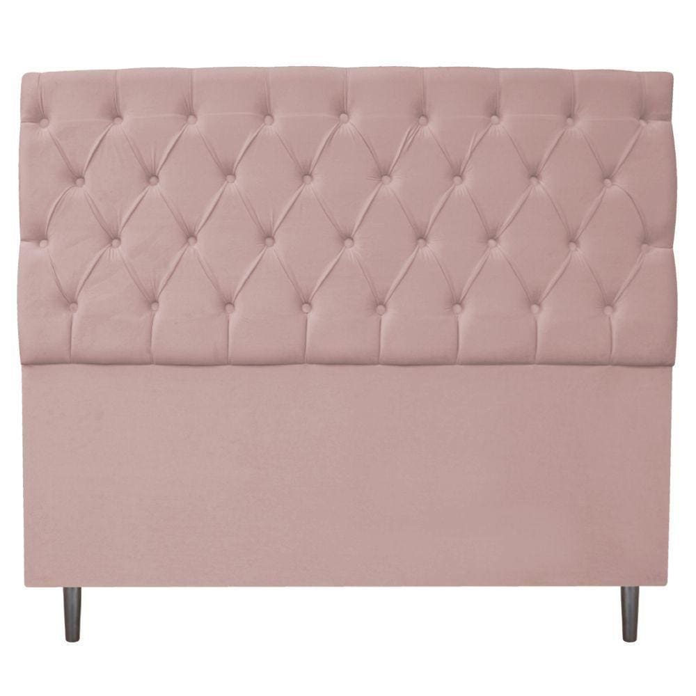Cabeceira Estofada Liverpool 160cm Queen Suede Rosê