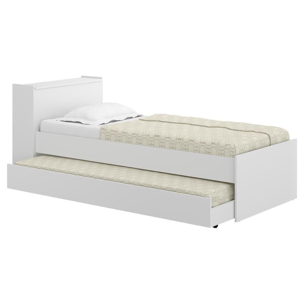 Bicama com Baú Embutido para Colchão 190cmx80cm Branca