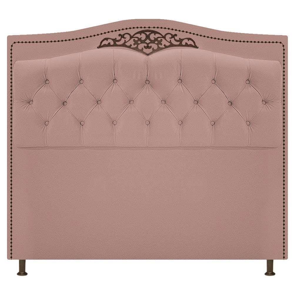 Cabeceira Estofada Yasmim 90cm Solteiro Suede Rosê
