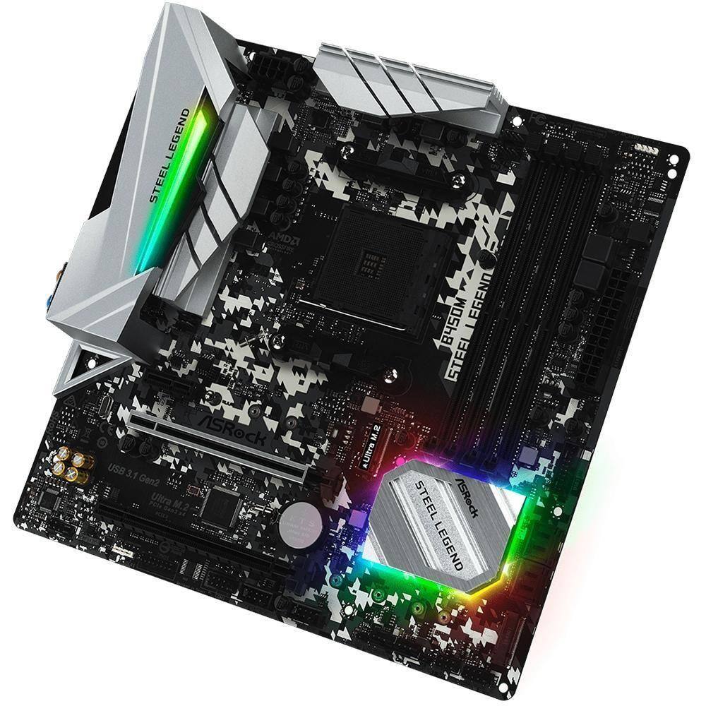 Placa-Mãe ASRock B450M Steel Legend, AMD | Extra