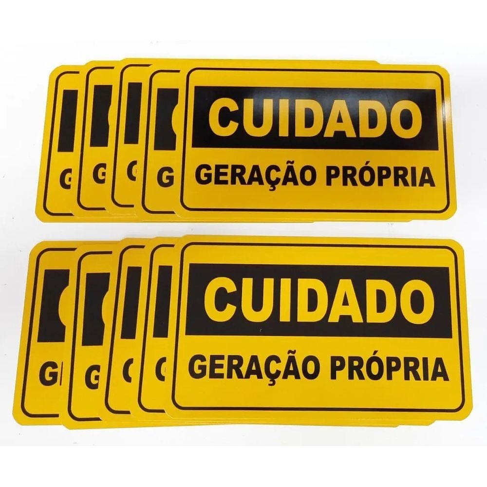Placa Cuidado  Geração Própria Elektro - Tam 25x15 Alumínio c/ 10un