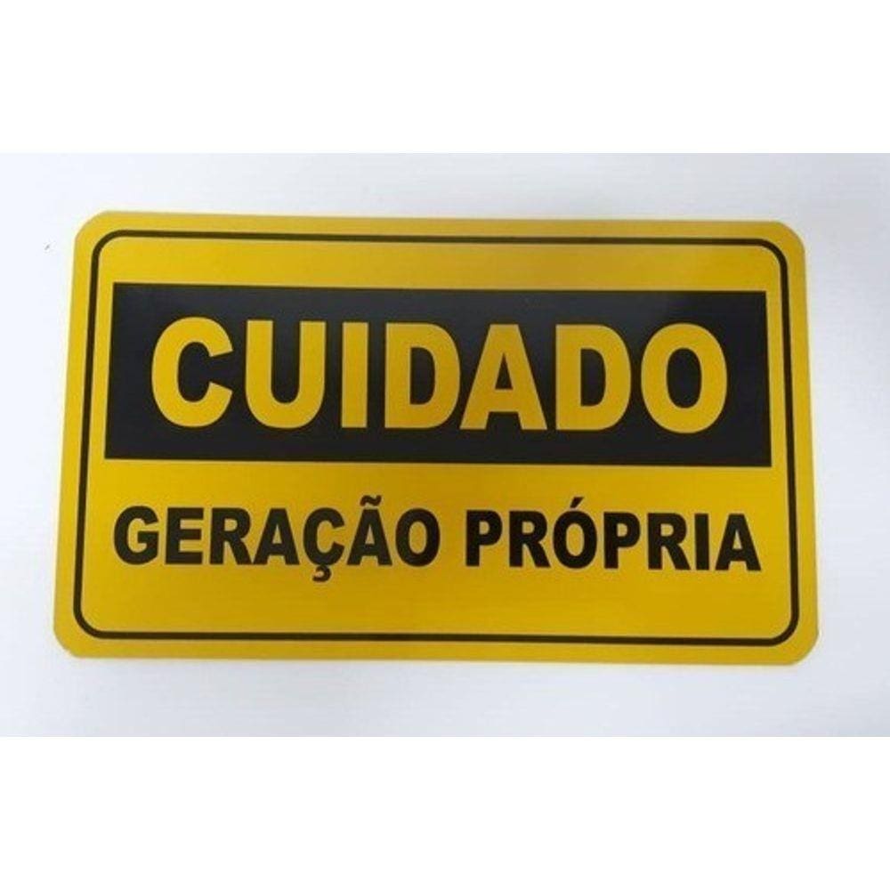 Placa Cuidado  Geração Própria Elektro - Tam 25x15 Alumínio