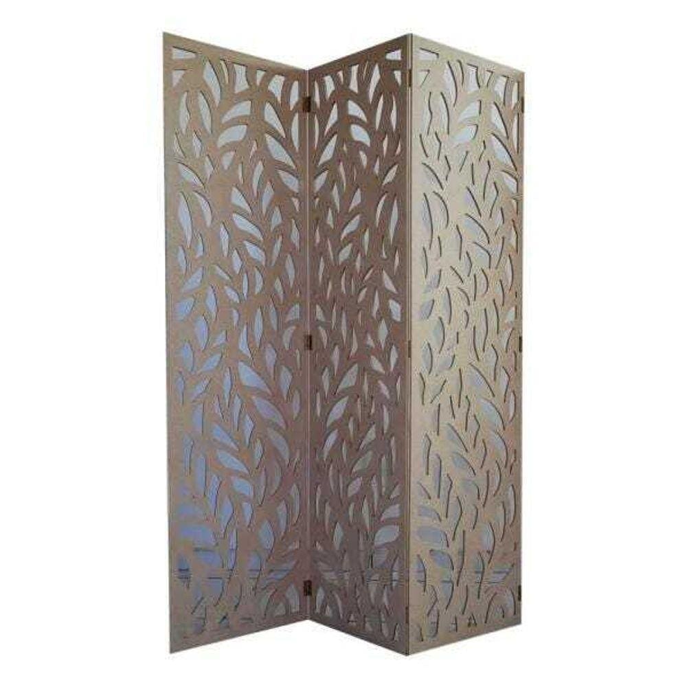 Biombo 3 Folhas 129X180cm Mdf Modelo 27 Cru Vazado