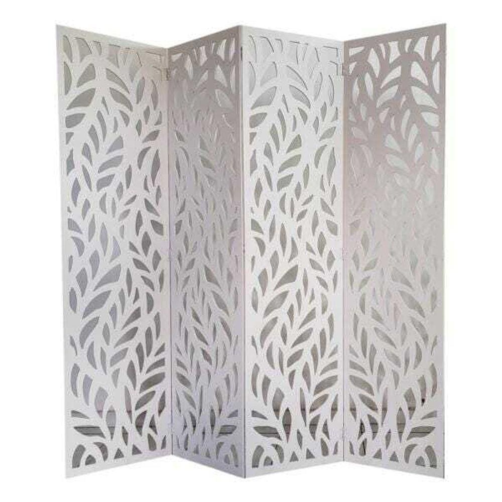 Biombo 4 Folhas 172X180cm Mdf Modelo 27 Branco Vazado