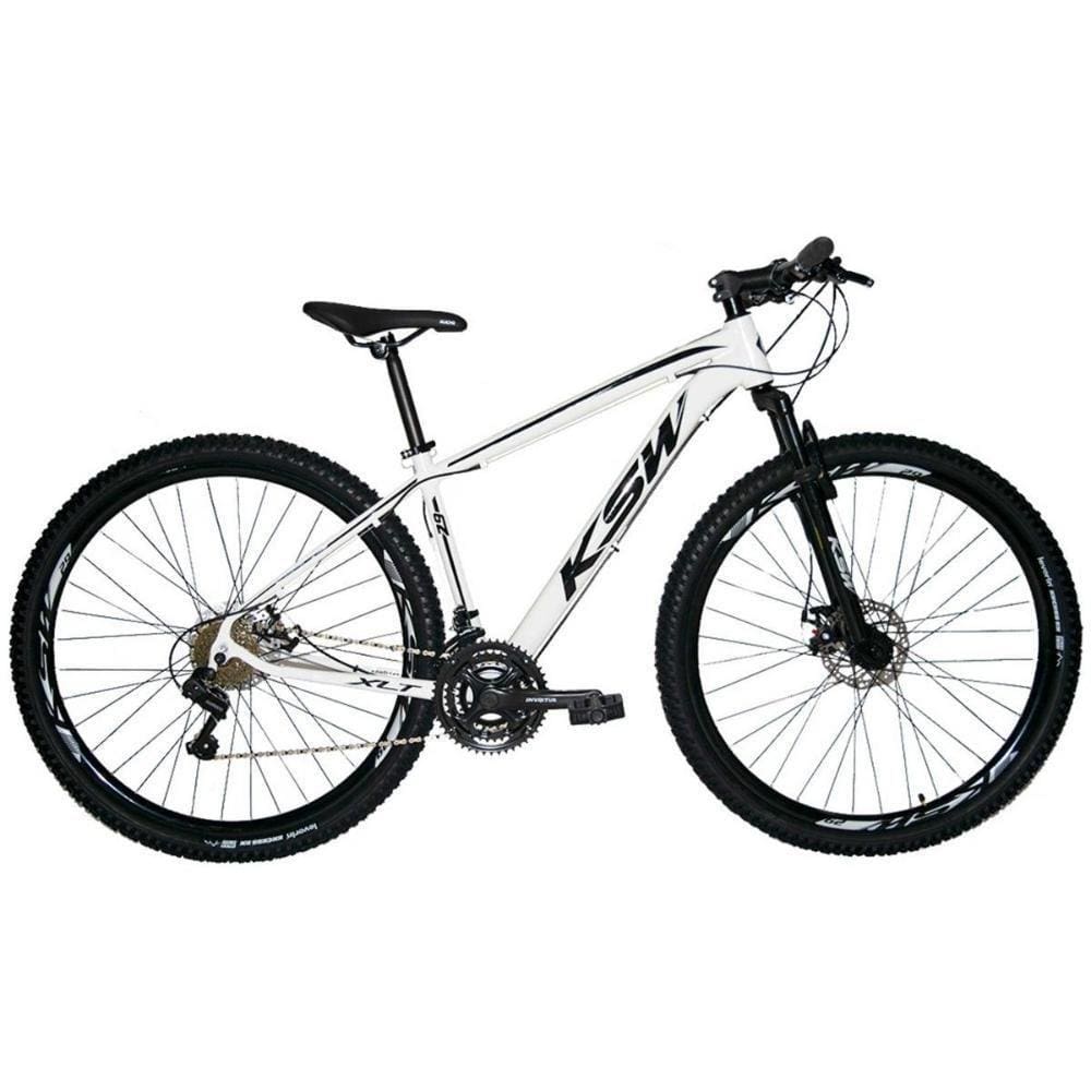 Bicicleta Aro 29 Ksw 21 Marchas Freios Disco Branco Preto 19