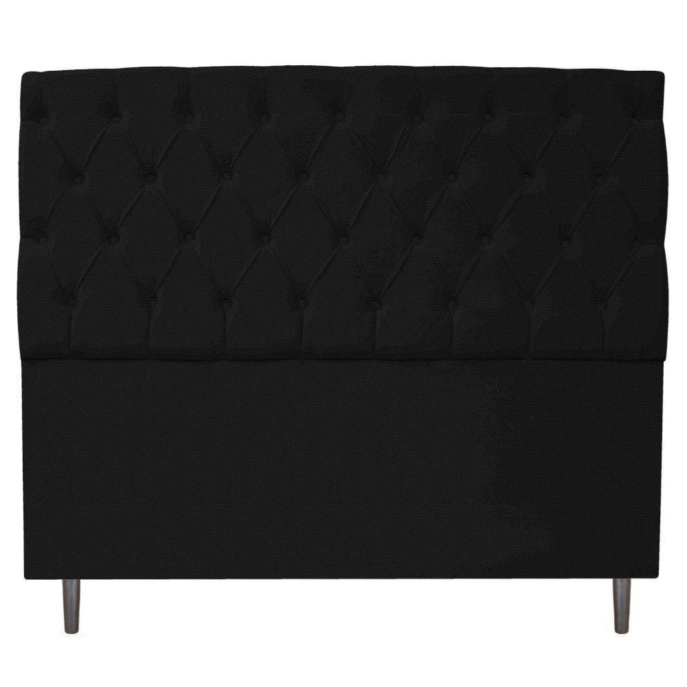Cabeceira Queen 160 cm Estofada Liverpool Corano Preto