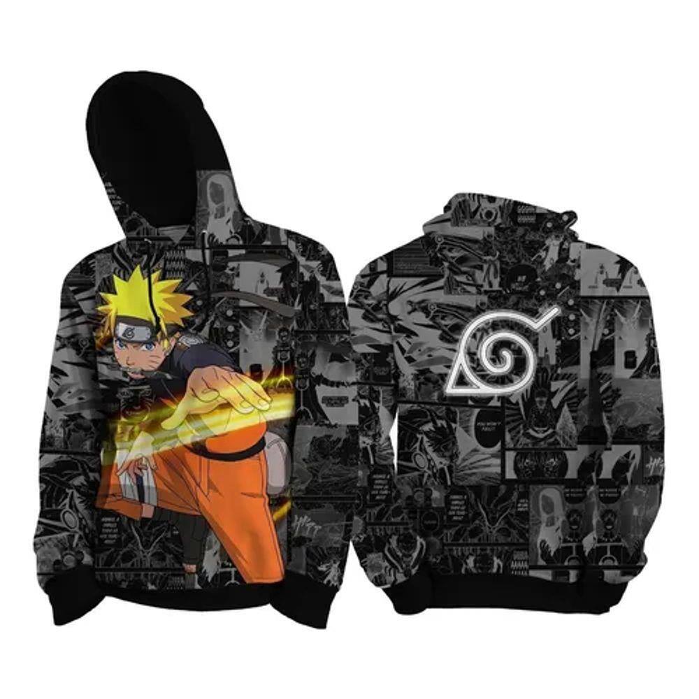 Blusa De Frio Moletom Kurama Naruto Anime Mangá Desenho 01