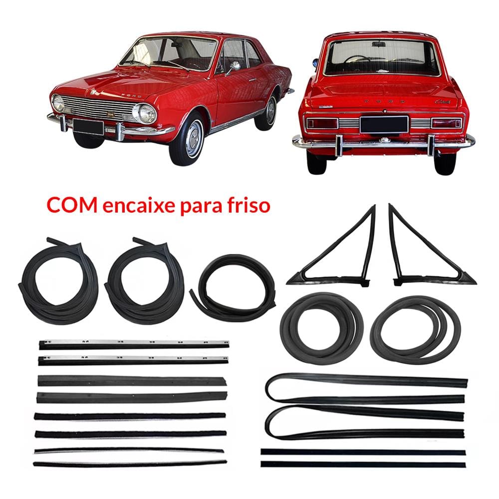 Kit Borracha Porta Parabrisa Mala Canaleta Pestana Corcel 1