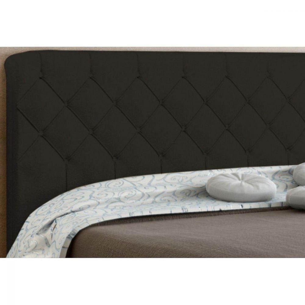 Cabeceira Box Casal 140cm Paris Amassado Chocolate