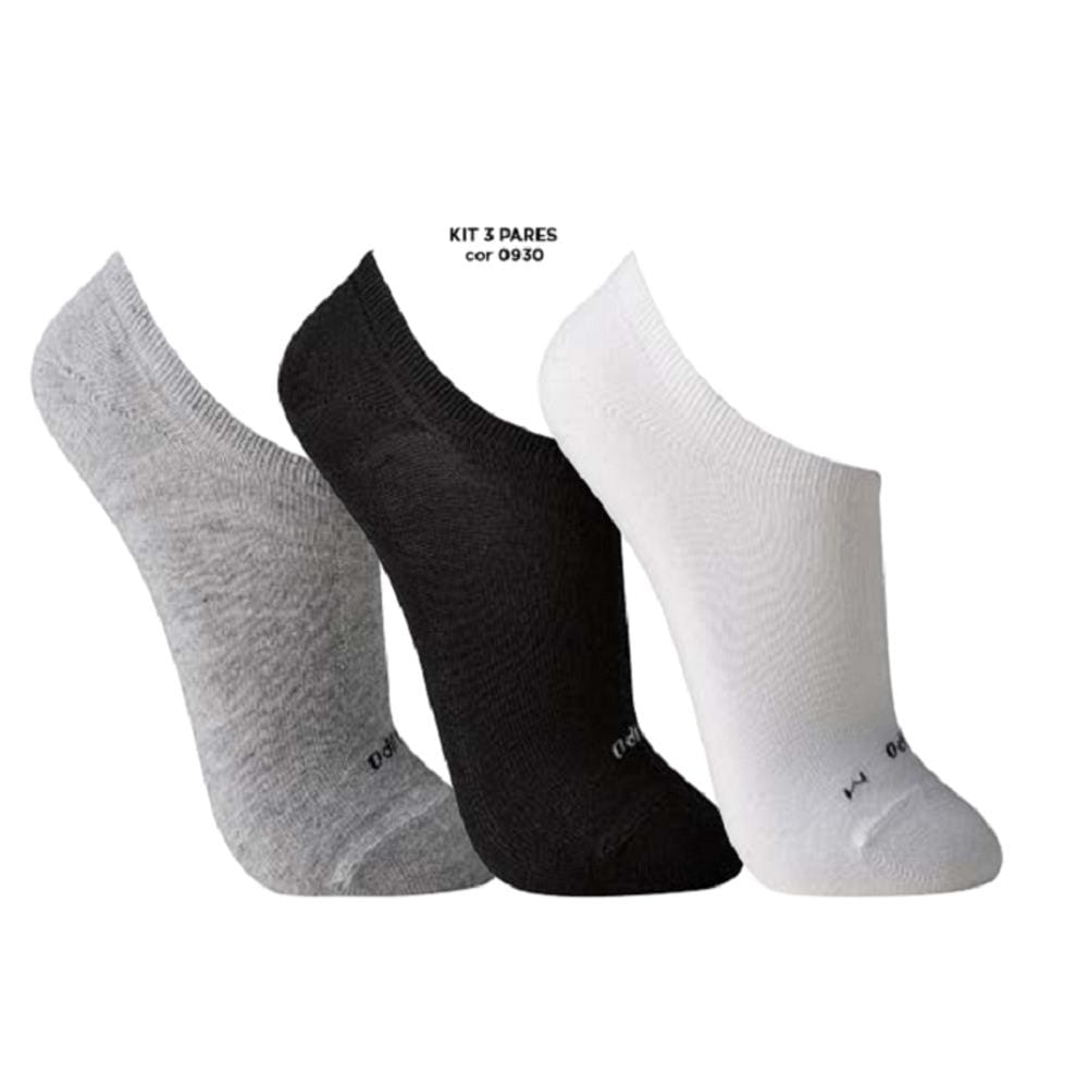 Meia Masculina Sapatilha Lupo Kit com 3 Pares de Meias 03270