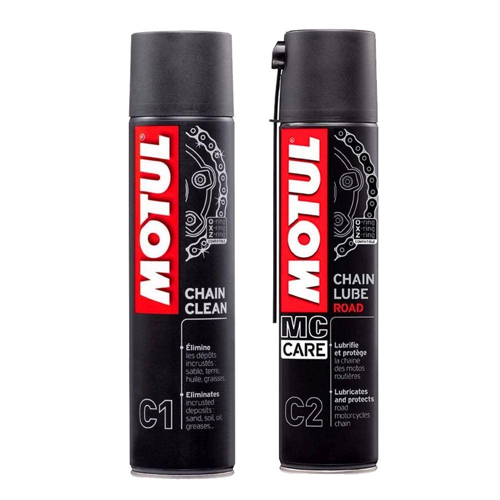 Kit 1 Spray Motul C1 C2 limpeza Lubrificação Corrente Motos Off On Road
