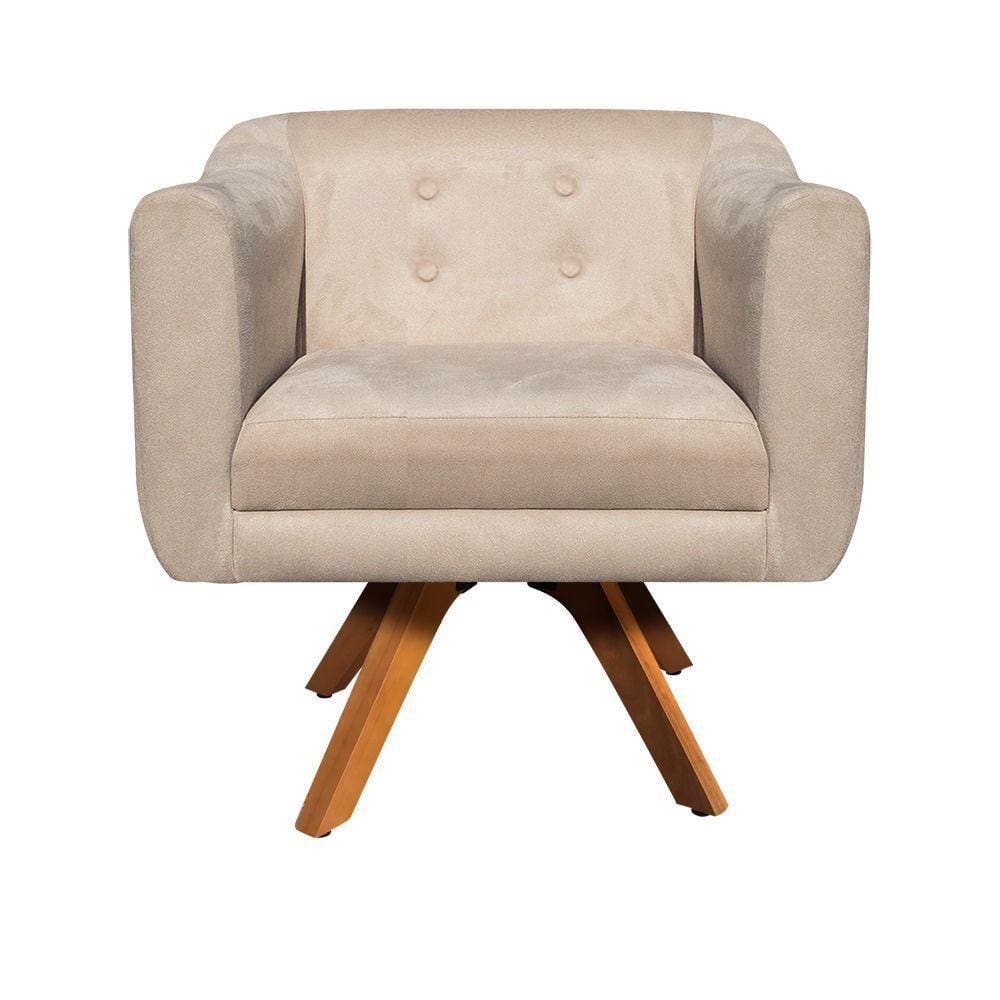 Kit 02 Poltronas Giratória Julia Bege