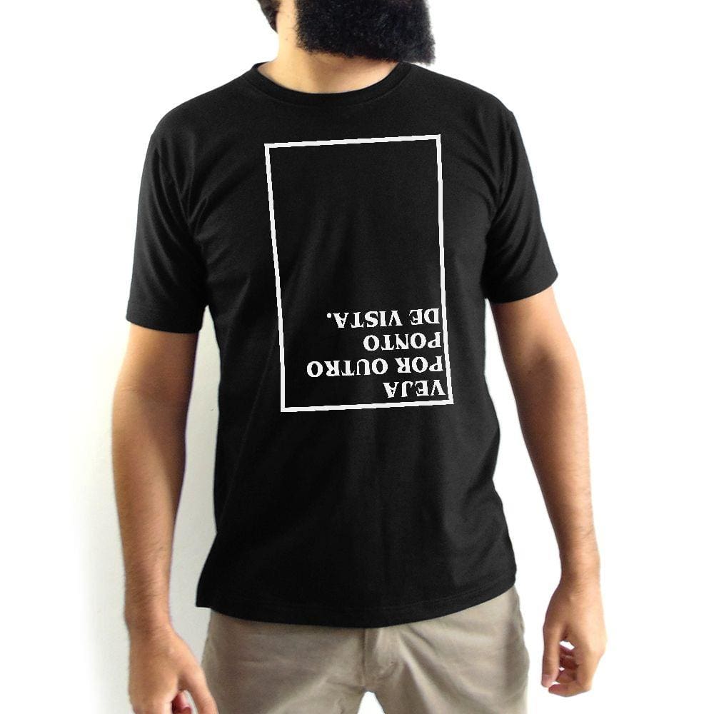Camiseta Masculina Veja Por Outro . de Vista Preta