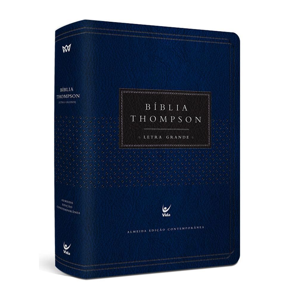 Bíblia Thompson AEC Letra Grande capa luxo azul e preta