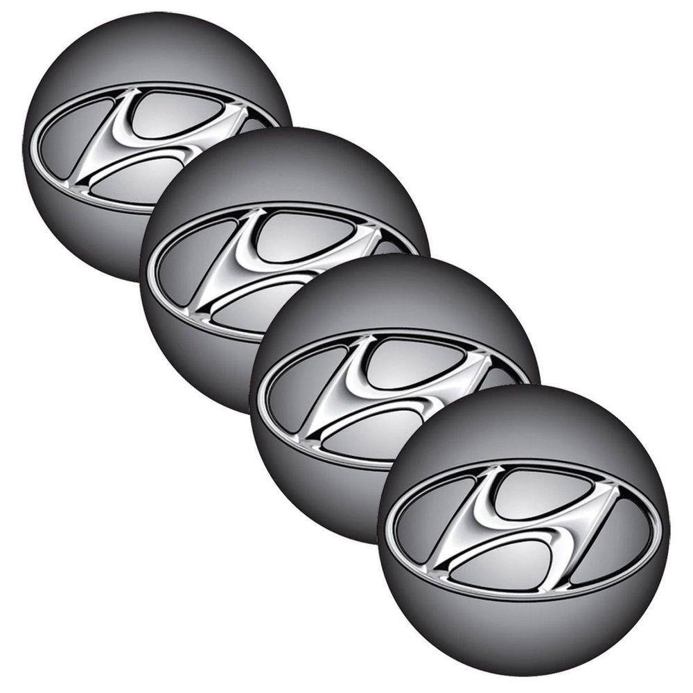 Kit Emblema Calota Resinado 4 Unidades Hyundai 48Mm Degrade