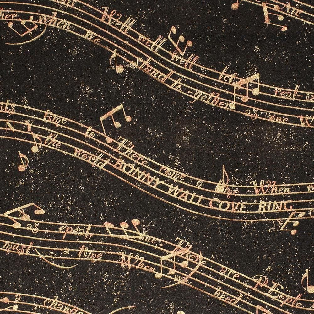 Papel de Parede Partitura Preto e Dourado + Cola | 674003