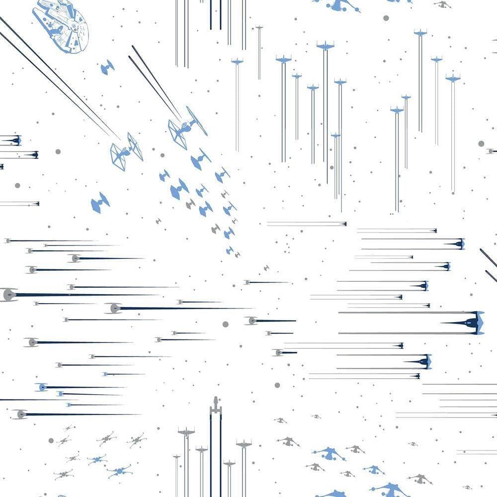 Papel de Parede Naves Espaciais Tons de Azul + Cola | 0951